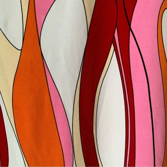 Caia (XL) Top, round neck, short sleeve; Slenderizing multi colored pattern - Picture 4 of 6